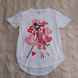 Disney White Tee with Red and Pink Graphic